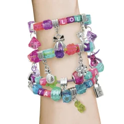 CREA MANIA Sparkle collection – kit completo per creare bracciali e collane alla moda – include pendenti, charms e perline colorate><noscript><img width=