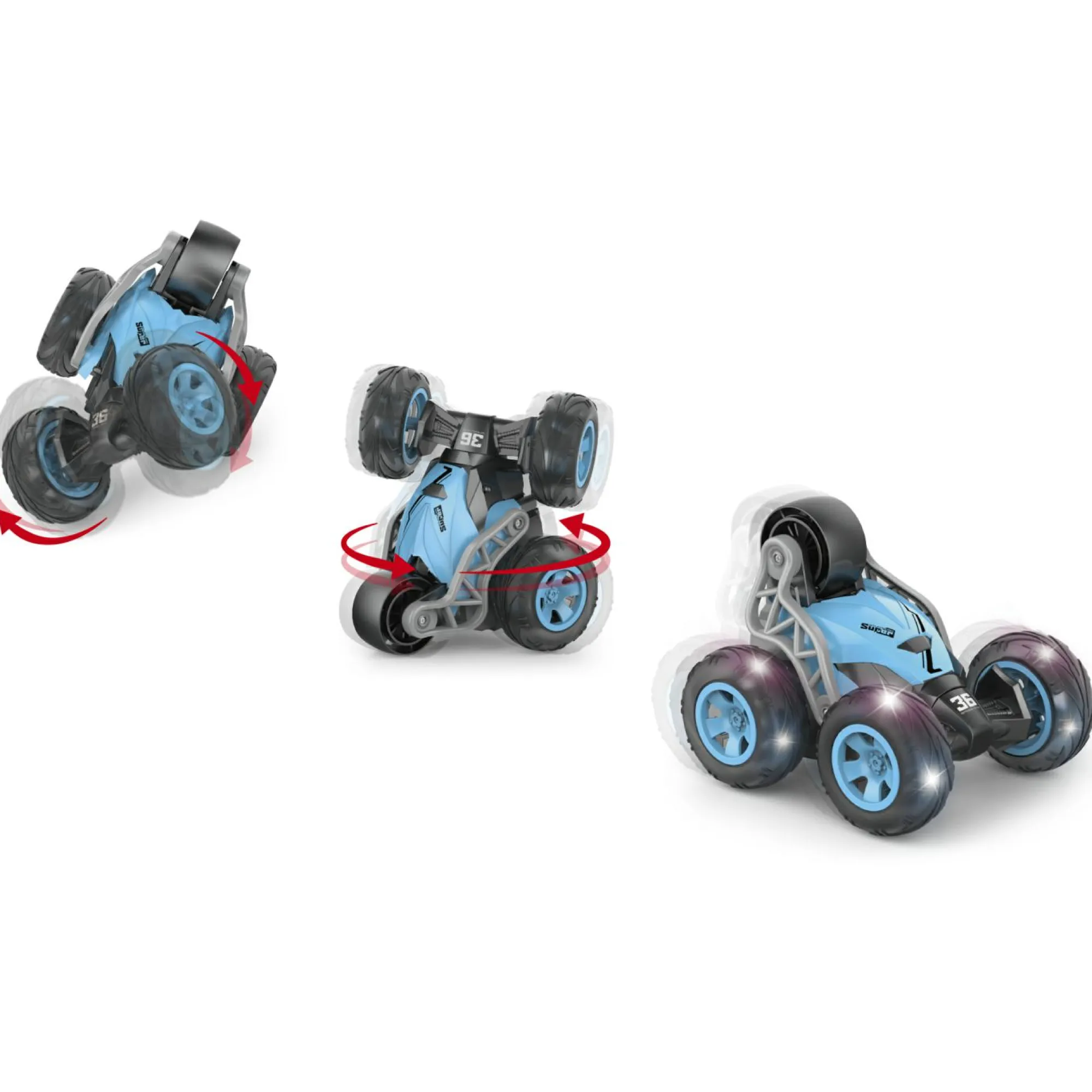 MOTOR & CO. Stunt car 5w assortita – auto acrobazie con 5 ruote e luci – frequenza 2.4ghz – motor & co> Macchinine Telecomandate