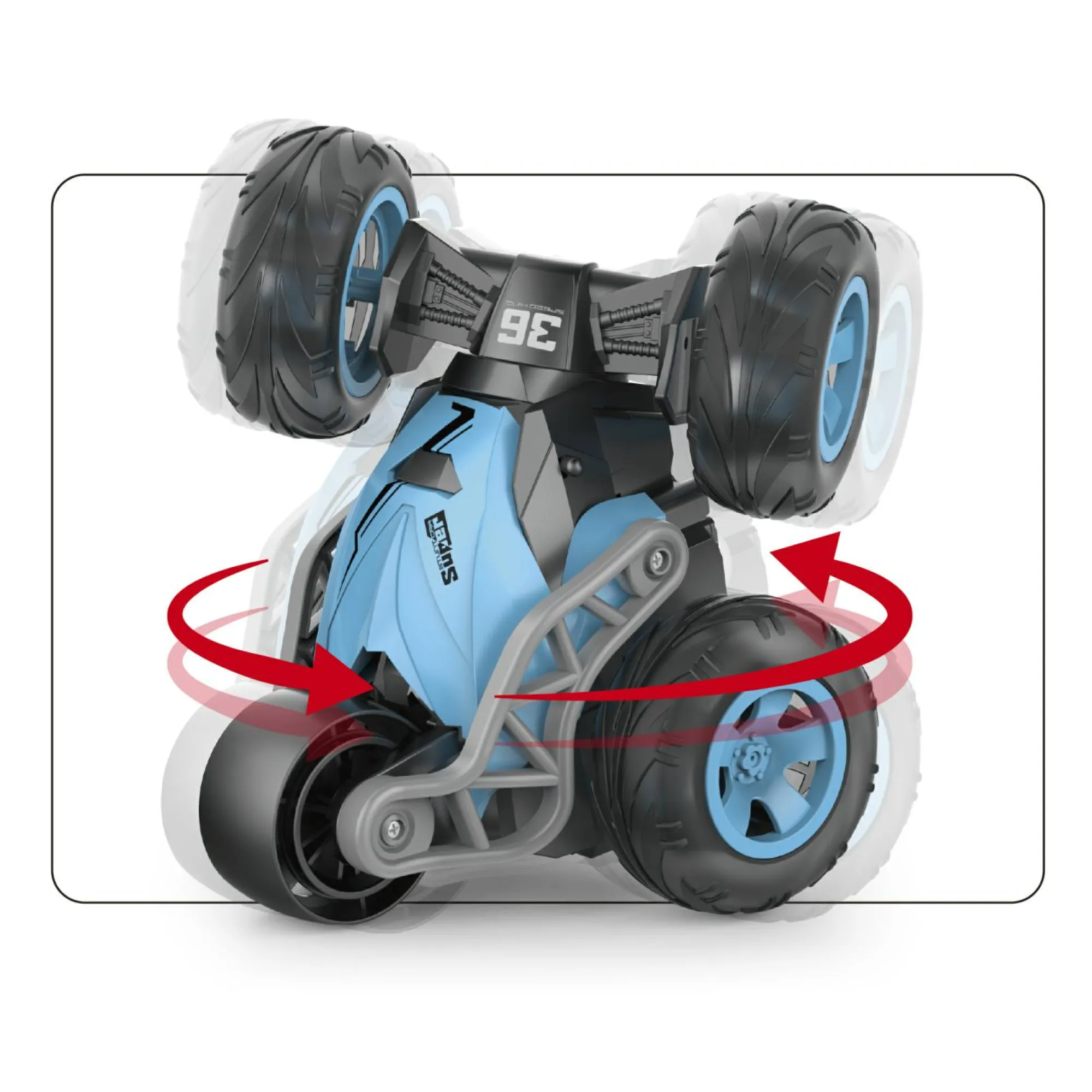 MOTOR & CO. Stunt car 5w assortita – auto acrobazie con 5 ruote e luci – frequenza 2.4ghz – motor & co> Macchinine Telecomandate