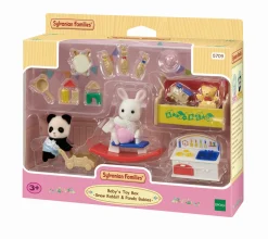 SYLVANIAN FAMILIES – personaggi collezionabili -scatola dei giochi per bebè – bebè coniglio neve e bebè panda> Mini Dolls
