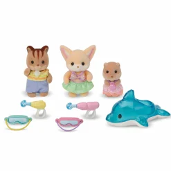 SYLVANIAN FAMILIES – personaggi collezionabili – amici dell’asilo – trio in piscina> Mini Dolls