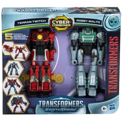 Transformers earthspark, cyber-combiner, action figure robot di twitch terrestre e robby malto><noscript><img width=