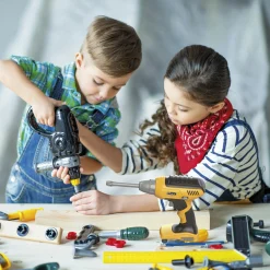 BRIKKOLO Trapano elettrico giocattolo con 4 punte intercambiabili –><noscript><img width=