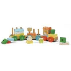 WOOD 'N' PLAY Trenino wood’n play: giocattolo eco-friendly con personaggi colorati e blocchi da costruzione><noscript><img width=
