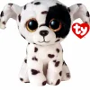 TY – peluche – beanie boos – cane dalmata – luther – bianco e nero – cagnolino con occhi glitter dorati – il peluche con gli occhi grandi scintillanti – 15 cm – 36389> Peluche Tradizionali