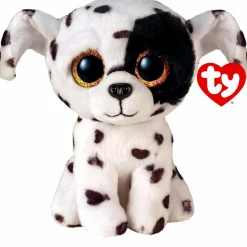 TY – peluche – beanie boos – cane dalmata – luther – bianco e nero – cagnolino con occhi glitter dorati – il peluche con gli occhi grandi scintillanti – 15 cm – 36389> Peluche Tradizionali