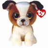 TY – peluche – beanie boos – cane – hugo – bianco e marrone – cagnolino con occhioni glitter dorati – il morbido pupazzo con gli occhi grandi scintillanti – 15 cm – 36396> Peluche Tradizionali