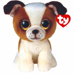 TY – peluche – beanie boos – cane – hugo – bianco e marrone – cagnolino con occhioni glitter dorati – il morbido pupazzo con gli occhi grandi scintillanti – 15 cm – 36396> Peluche Tradizionali