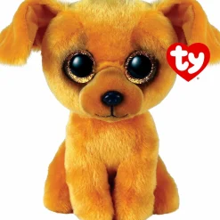 TY – peluche – beanie boos – cane – zuzu – marrone chiaro – peluche con occhioni glitter dorati – il morbido pupazzo con gli occhi grandi scintillanti – 15 cm – 36393> Peluche Tradizionali