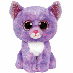 TY – peluche – beanie boos – gatto – cassidy – rosa e viola – orecchie e occhi rosa glitter – il peluche con gli occhi grandi scintillanti – 15 cm – 36248> Peluche Tradizionali