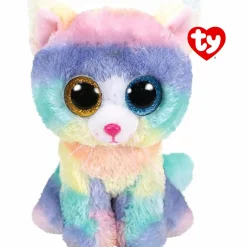 TY – peluche – beanie boos – gatto unicorno – heather – colori arcobaleno pastello – occhi arancioni e azzurri glitter – il morbido peluche con gli occhi grandi scintillanti – 15 cm – 36250> Peluche Tradizionali