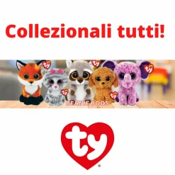 TY – peluche – beanie boos – tigre – tiggy – marrone tigrato – occhi verdi grandi e glitter – il pupazzo con gli occhi grandi scintillanti – 15 cm – 36387> Peluche Tradizionali