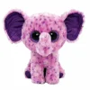TY – peluche – beanie boos – elefante – eva – rosa e viola – occhi, orecchie e zampe color viola glitter – il pupazzo con gli occhi grandi scintillanti – 15 cm – 36386> Peluche Tradizionali