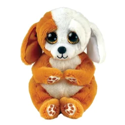 TY beanie bellies – cane – ruggles -marrone e bianco – cagnolino con occhioni dorati glitter – i peluche morbidi e coccolosi – 20 cm – 40699> Peluche Tradizionali