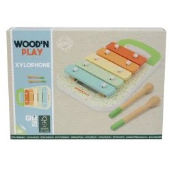 WOOD 'N' PLAY Xilofono per bambini con 5 tasti colorati e 2 bacchette – eco-friendly e certificato fsc – wood ‘n’ play><noscript><img width=