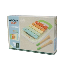 WOOD 'N' PLAY Xilofono per bambini con 5 tasti colorati e 2 bacchette – eco-friendly e certificato fsc – wood ‘n’ play><noscript><img width=